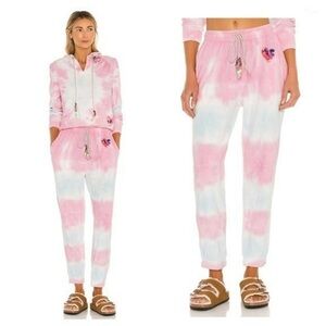 LoveShackFancy Tyedye Terry Cloth  Sweatshirt Sweatpant matching set XS S